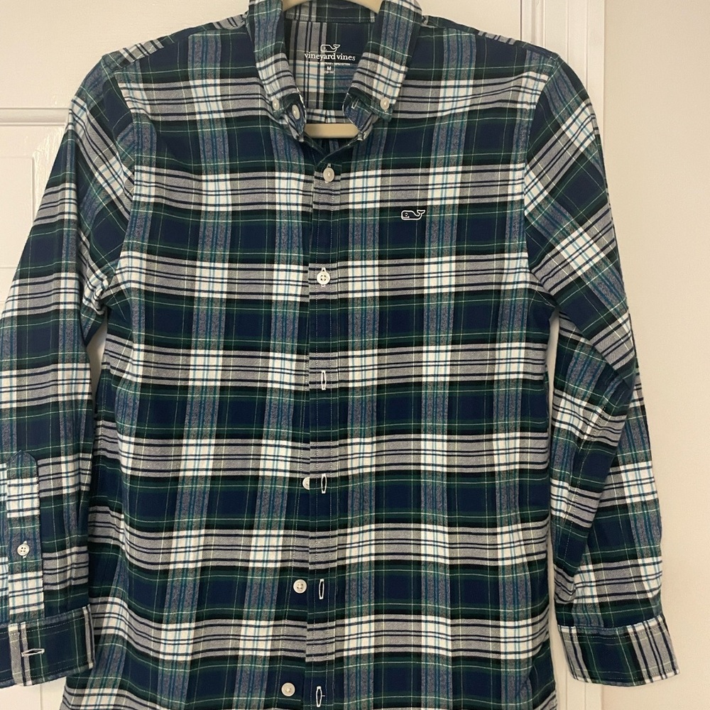 J.Crew 100%cotton flannel button down, Size M, 12-14. Like NEW!
